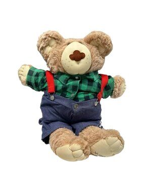 Furskins Bear Teddy Xavier  Roberts1984 Shirt Red Suspenders VIntage